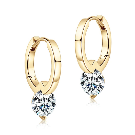 Solitaire Hoop earing 1 ct